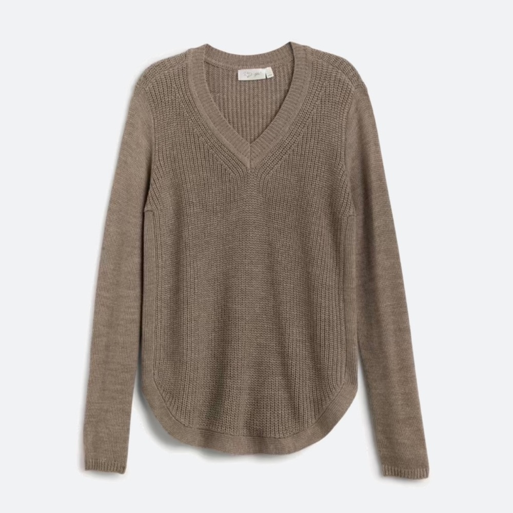 RD Style Josslyn V-Neck Large Brown Sweater